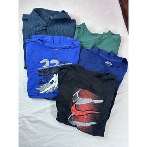 Boys Short Sleeve Shirt Lot  4 T Shirts 1 Button Up XL 14/16